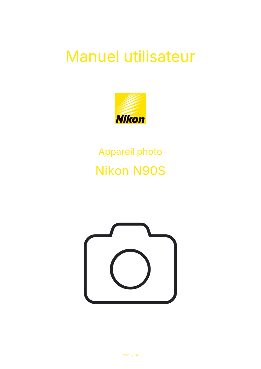 Image de la première page du manuel de l'appareil N90S