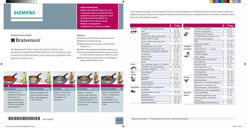 Page 1 de la notice Manuel utilisateur Siemens EX907NXV6E