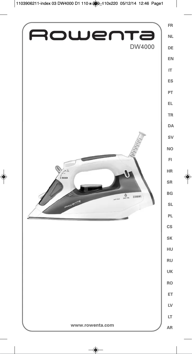 Page 1 de la notice Manuel utilisateur Rowenta Effective DW4015