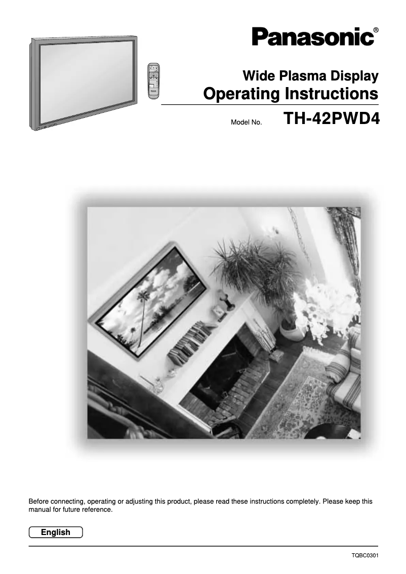 Page n°1 - Manuel utilisateur Panasonic TH-42PWD4HY