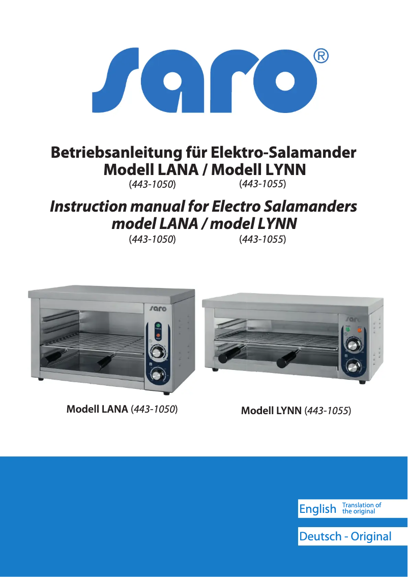 Image de la première page du manuel de l'appareil LYNN 443-1055