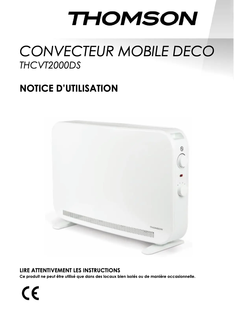 Image de la première page du manuel de l'appareil THCVT2000DT