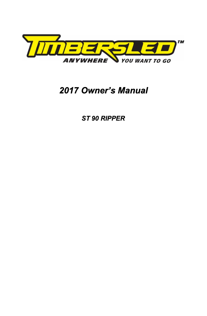 Page 1 de la notice Manuel utilisateur Timbersled Short Track 90 Ripper (2017)