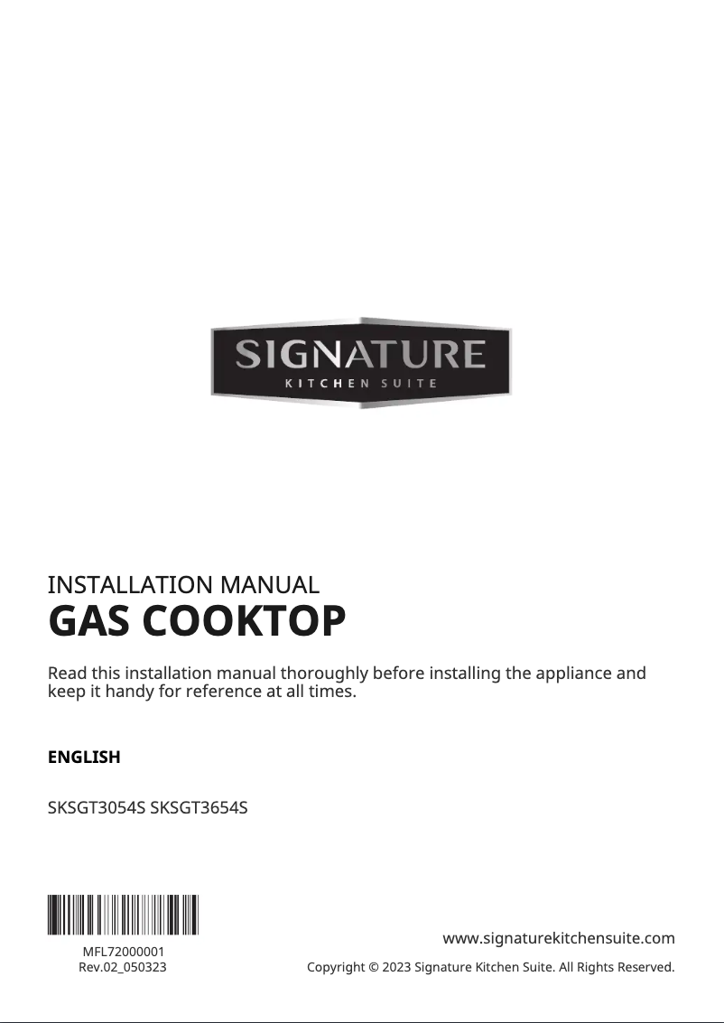 Page n°1 - Guide d'installation Signature SKSGT3054S