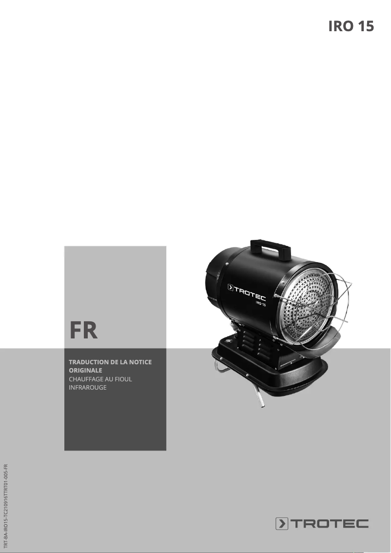 Page 1 de la notice Manuel utilisateur Trotec IRO 15