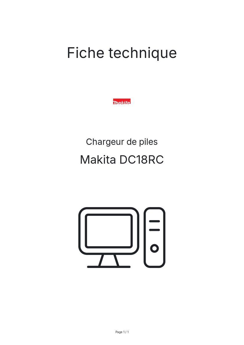 Image de la première page du manuel de l'appareil DC18RC