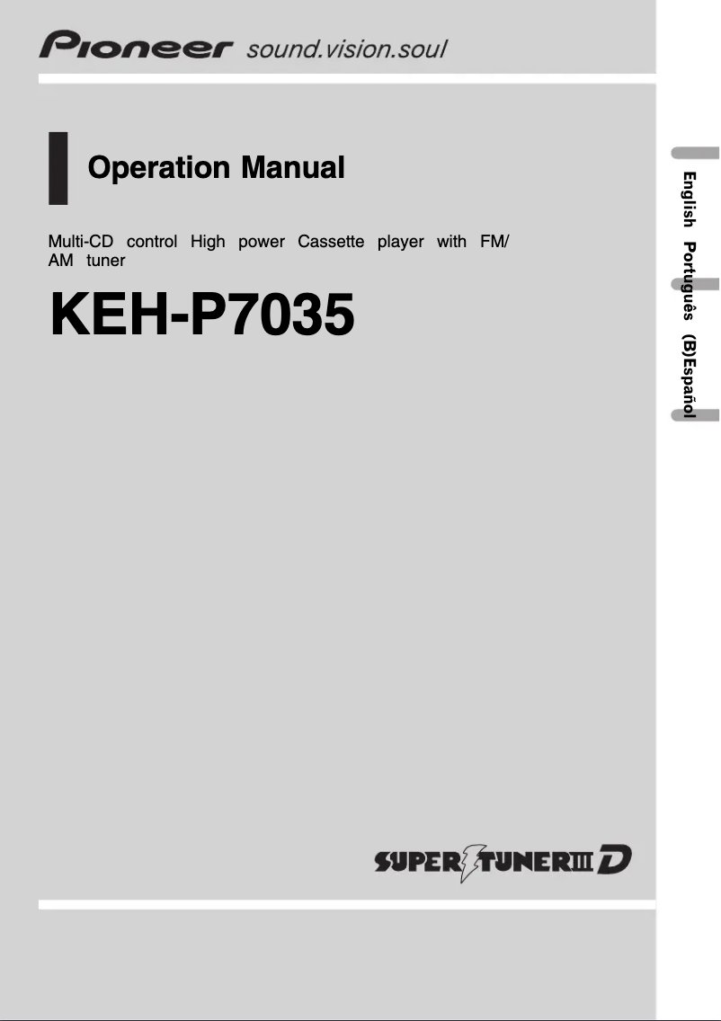 Page n°1 - Manuel utilisateur Pioneer KEH-P7035