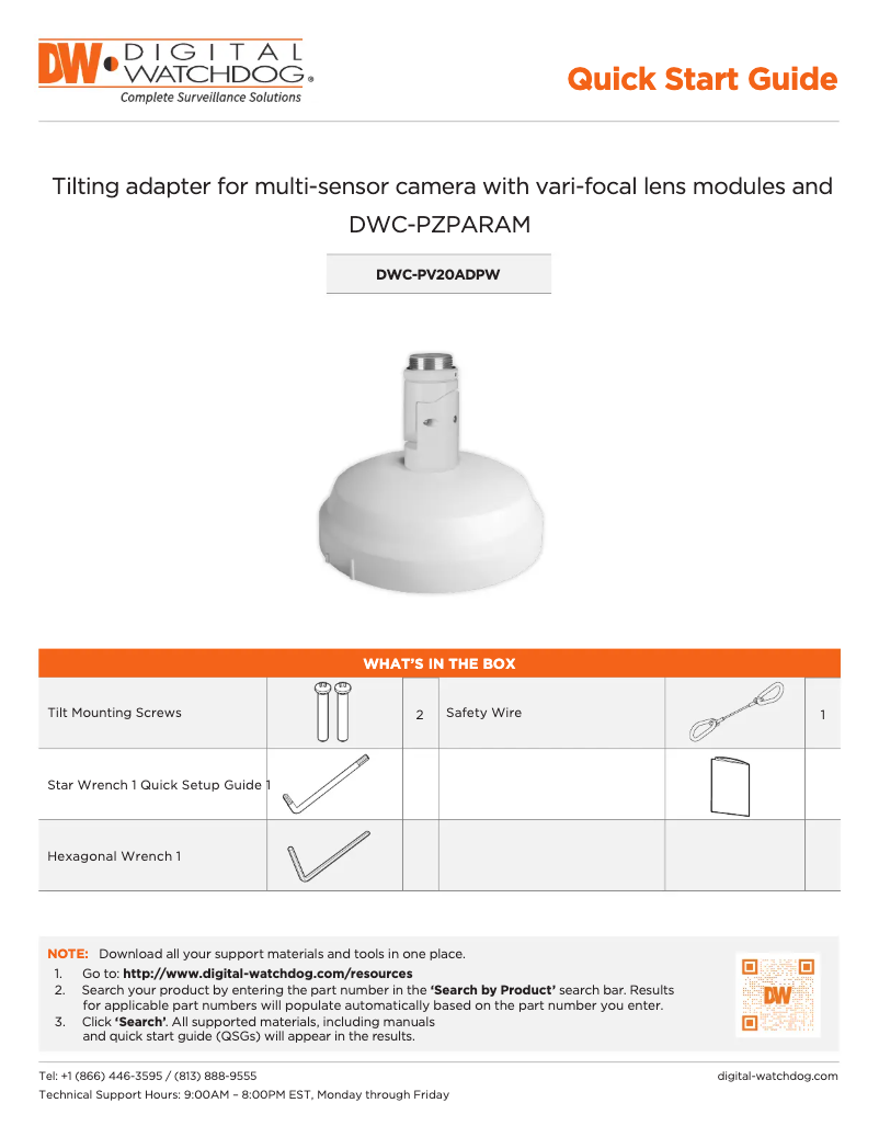 Image de la première page du manuel de l'appareil DWC-PV20ADPW