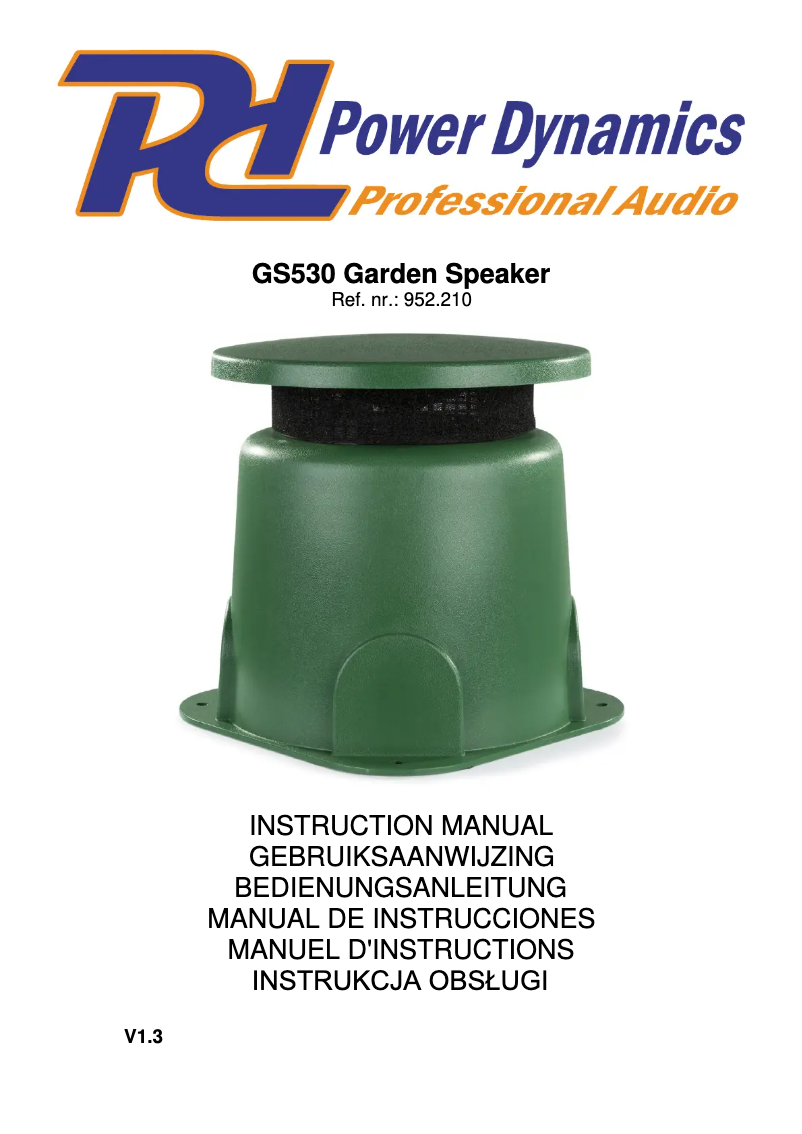Page n°1 - Manuel utilisateur Power Dynamics GS530