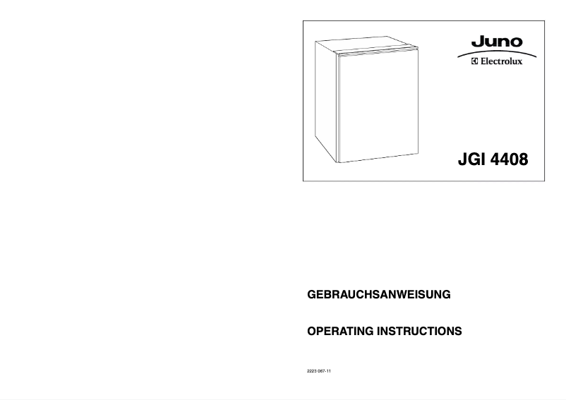Page n°1 - Manuel utilisateur Juno Electrolux JGI4408
