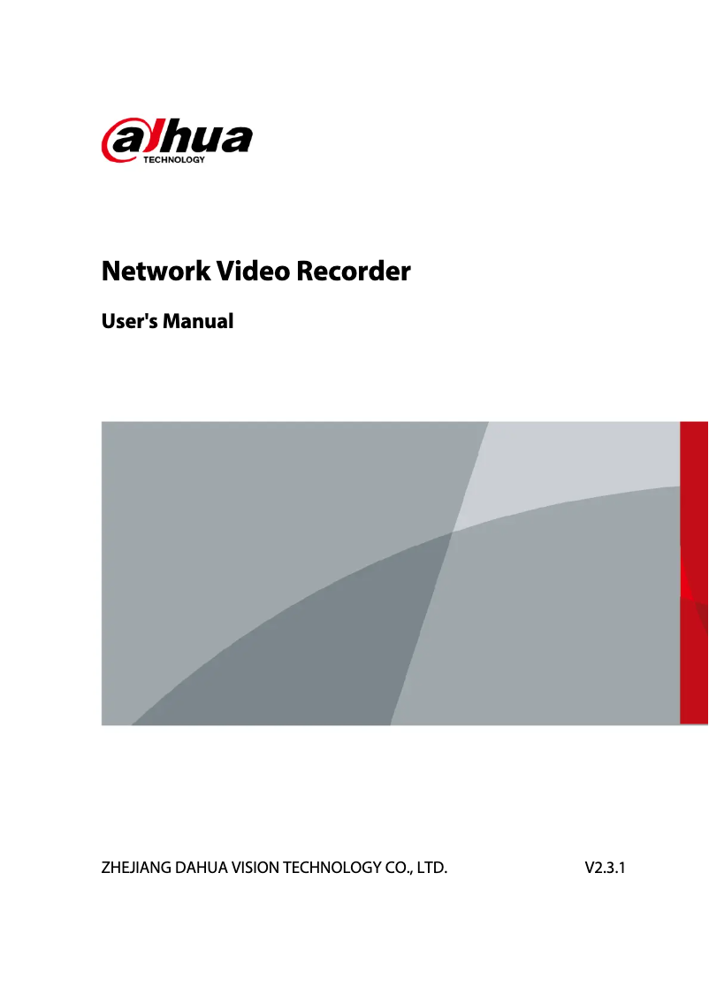 Page n°1 - Manuel utilisateur Dahua Technology NVR4108-P-4KS2/L