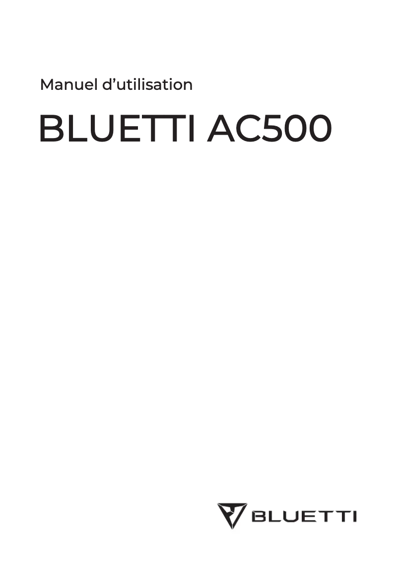 Page n°1 - Manuel utilisateur Bluetti AC500
