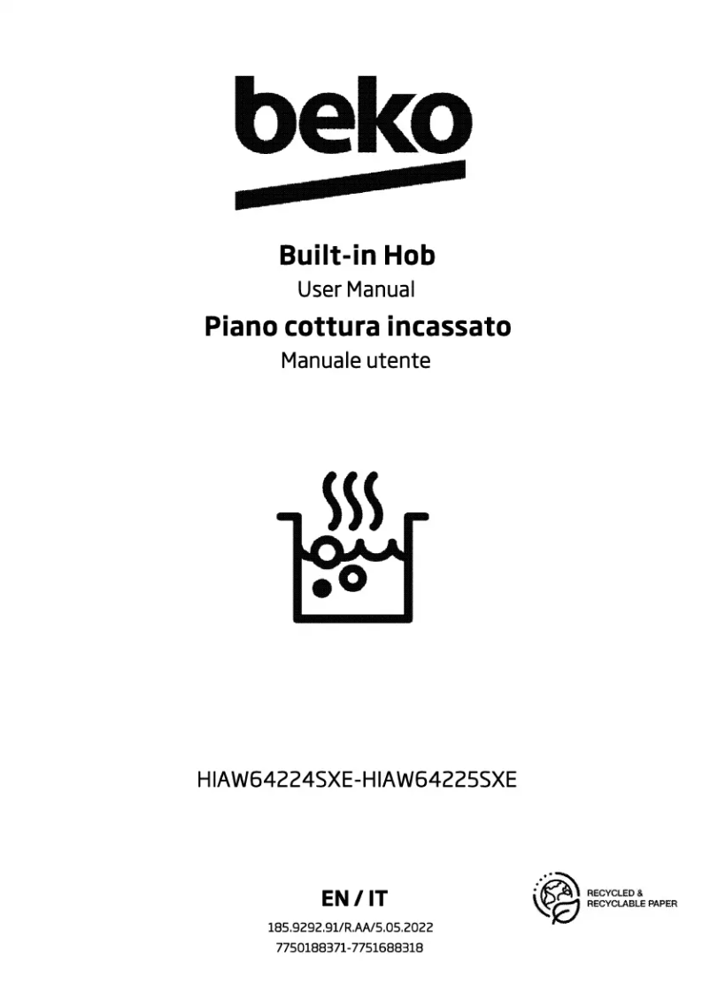 Page 1 de la notice Manuel utilisateur Beko HIAW64224SXE