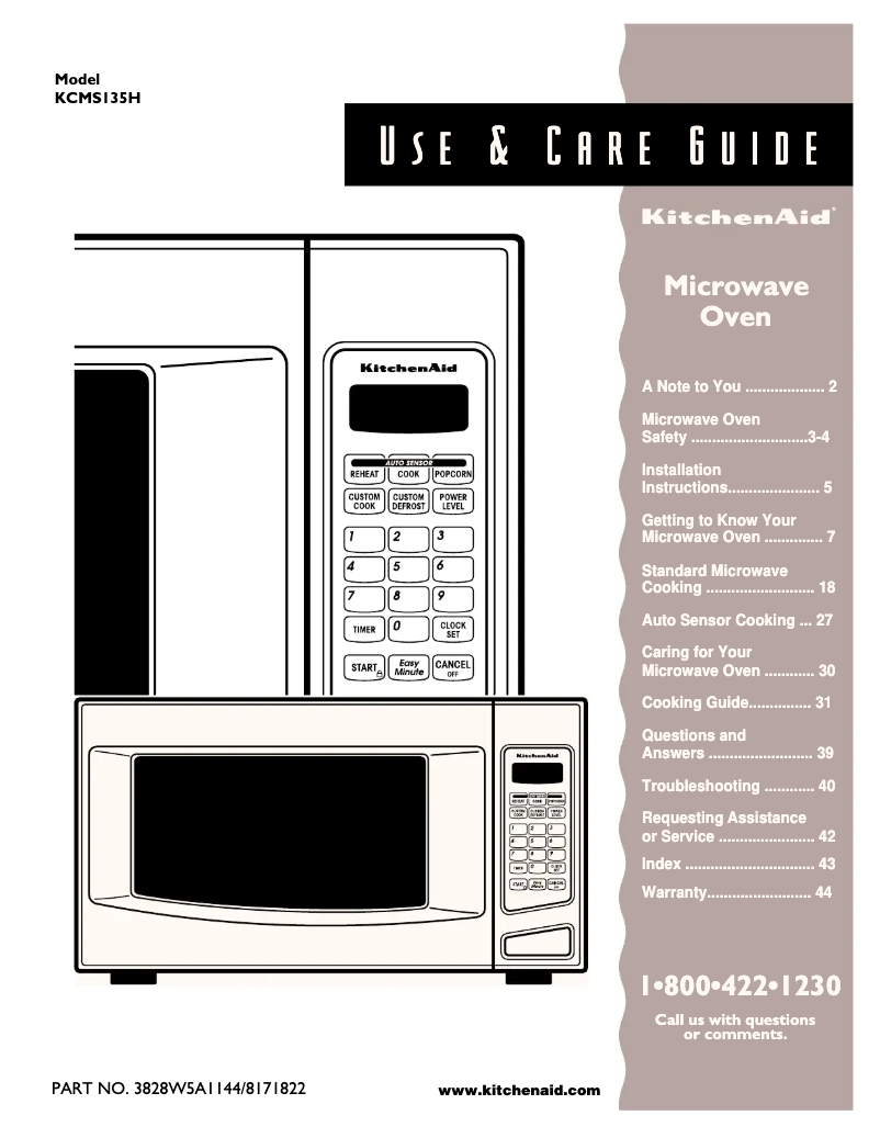 Page n°1 - Manuel utilisateur KitchenAid KCMS135HBT0