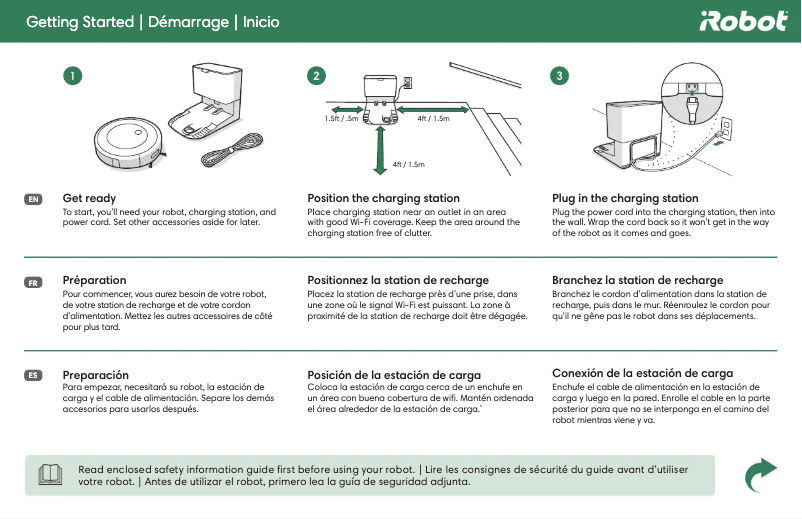 Page n°1 - Guide de démarrage rapide iRobot Roomba j9+
