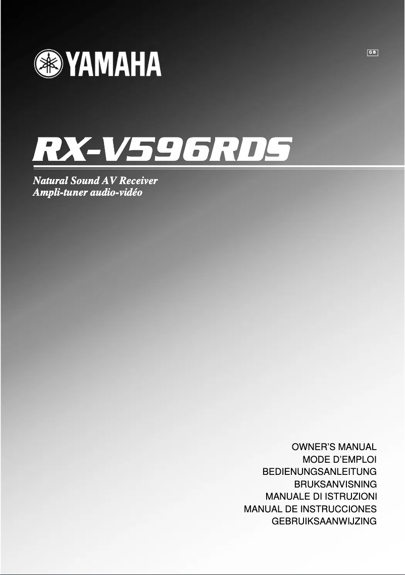 Image de la première page du manuel de l'appareil RX-V596RDS