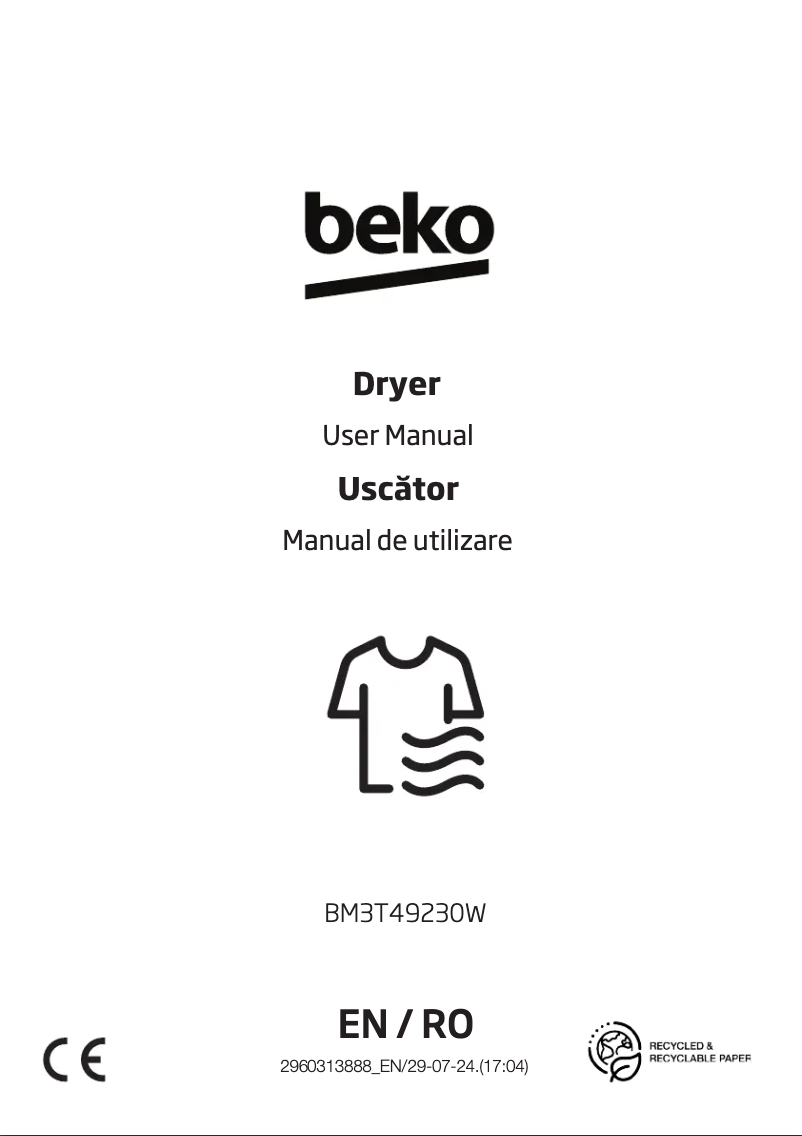 Page 1 de la notice Manuel utilisateur Beko BM3T49230W