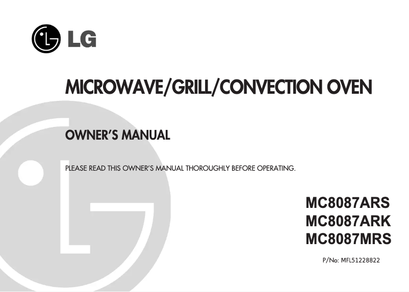 Page 1 de la notice Manuel utilisateur LG MC-8087ARK