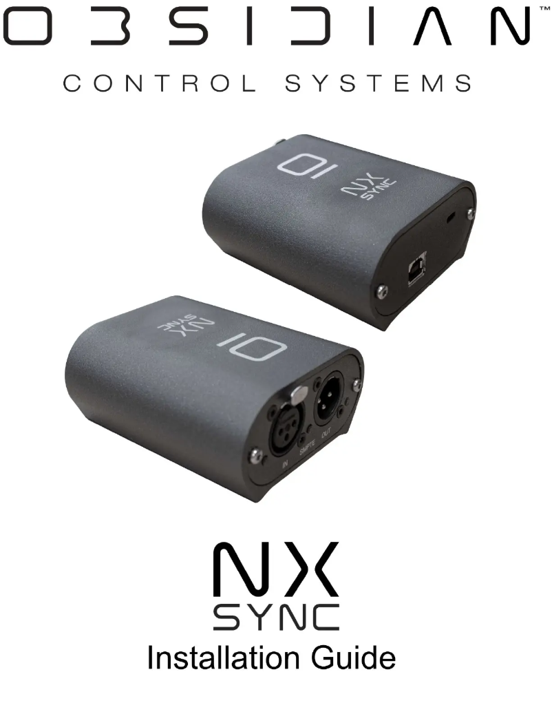 Page 1 de la notice Manuel utilisateur Obsidian NX Sync