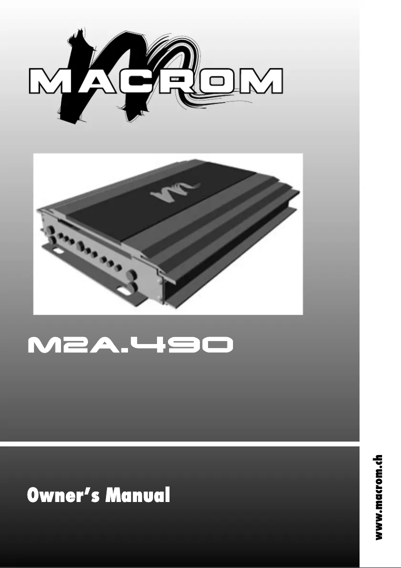 Image de la première page du manuel de l'appareil M2A.490