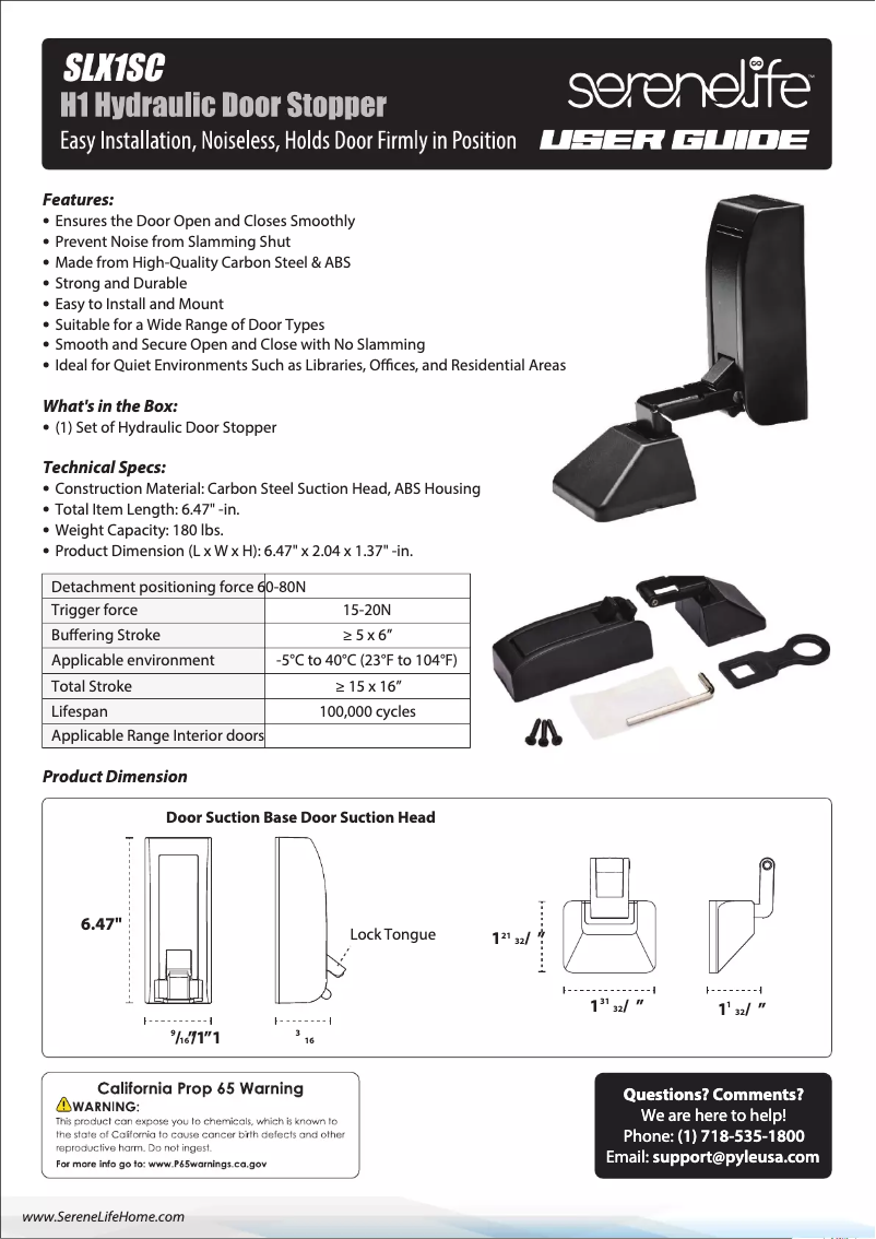 Page 1 de la notice Manuel utilisateur SereneLife SLX1SC