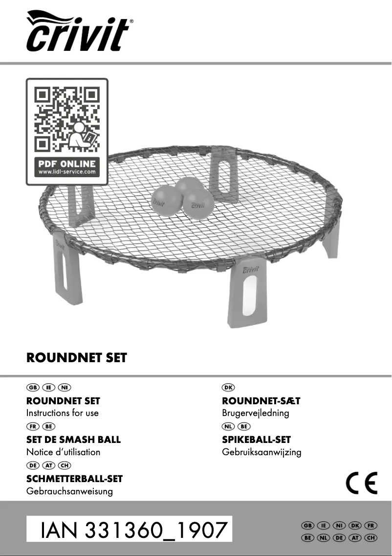 Page 1 de la notice Manuel utilisateur Crivit IAN 331360