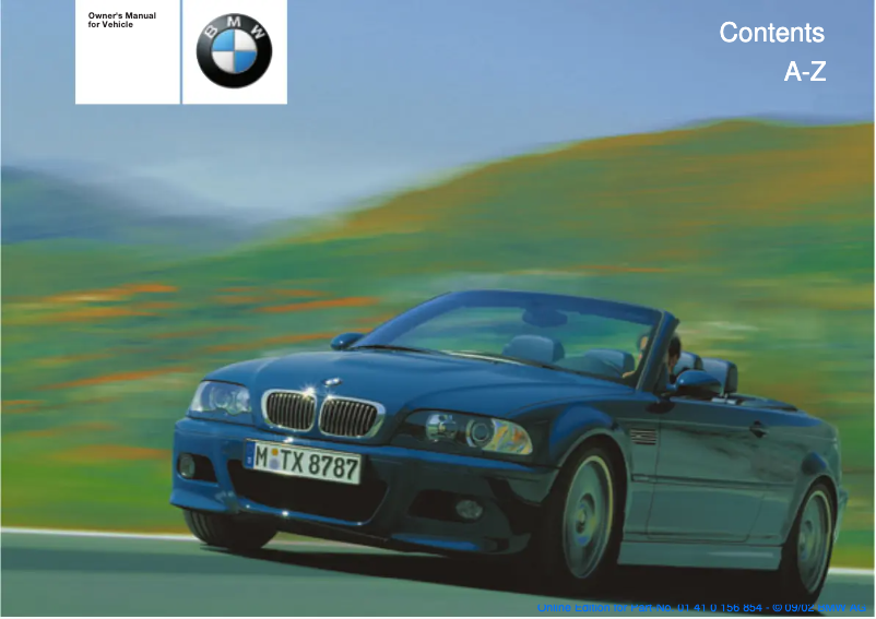 Page 1 de la notice Manuel utilisateur BMW M3 Convertible (2003)
