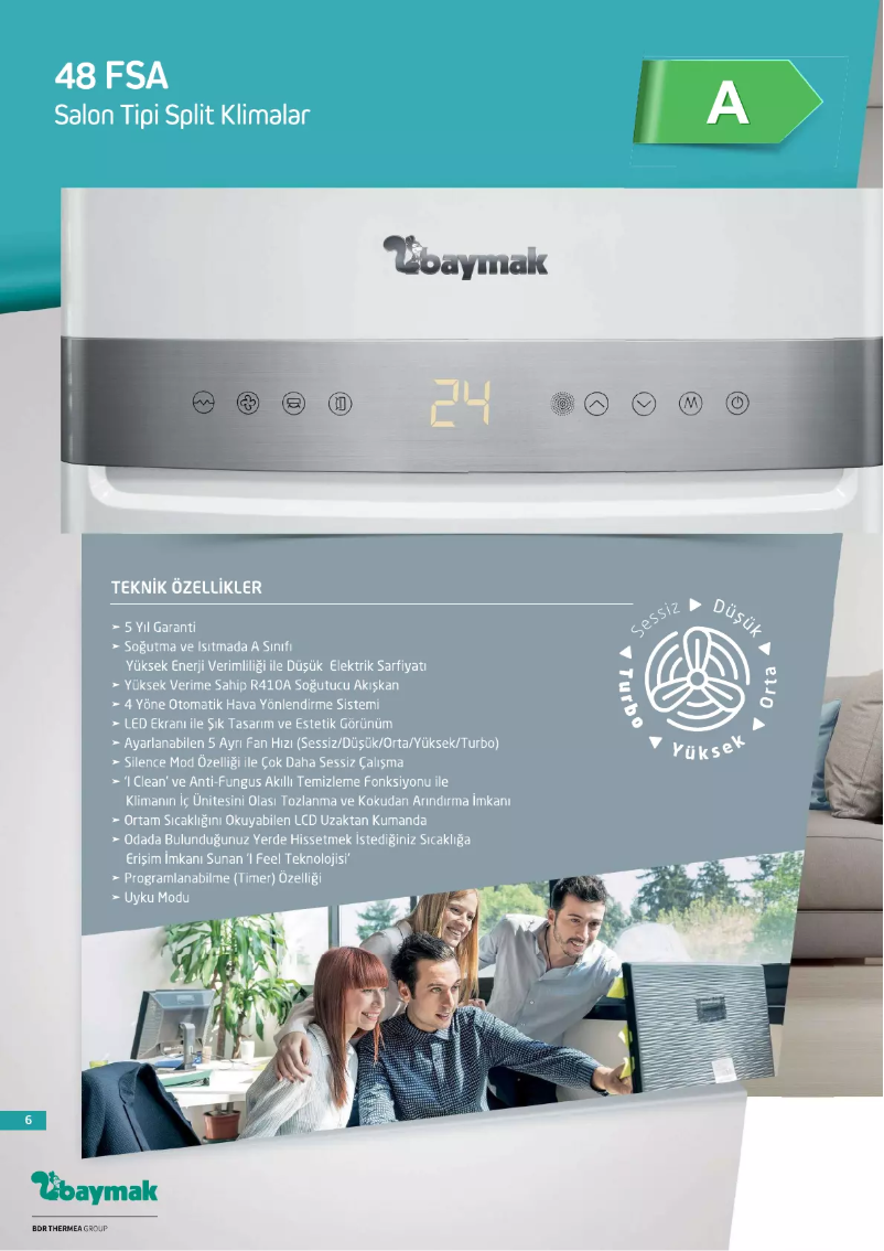 Imagen de la primera página del manual del dispositivo 48 FSA Salon Tipi Split Klima R410A