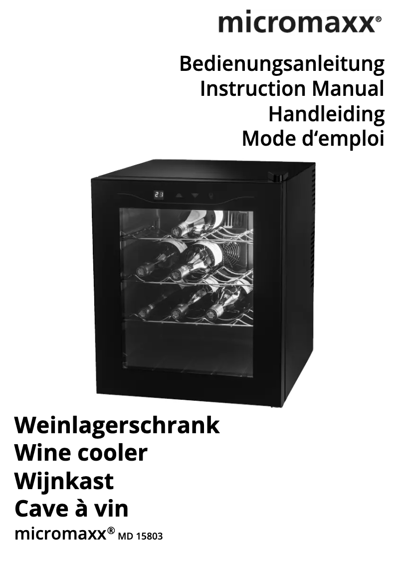 Page 1 de la notice Manuel utilisateur Micromaxx MD 15803