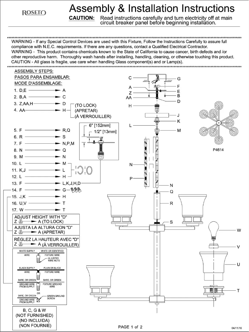 Page n°1 - Manuel utilisateur Roseto Ella PCH3290ABZ