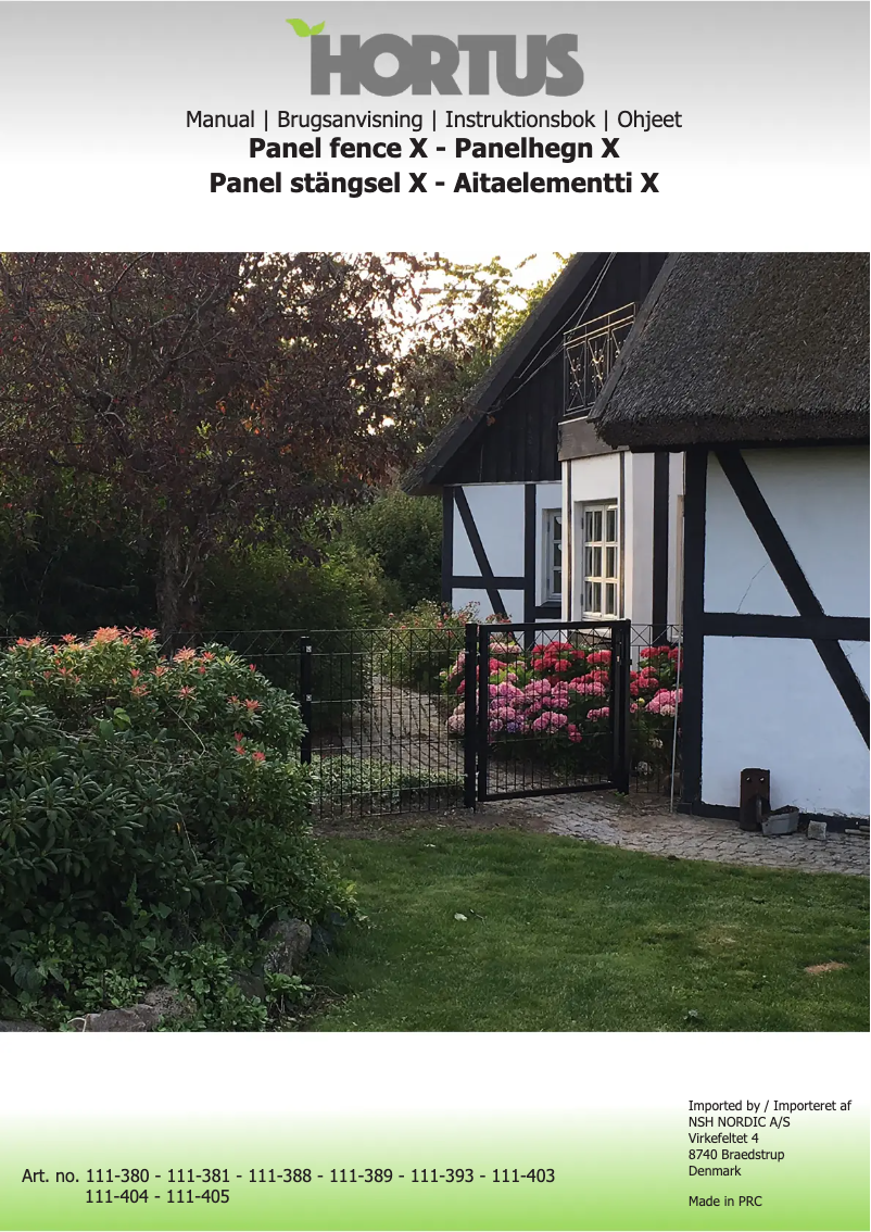 Page 1 de la notice Manuel utilisateur Hortus 111-380