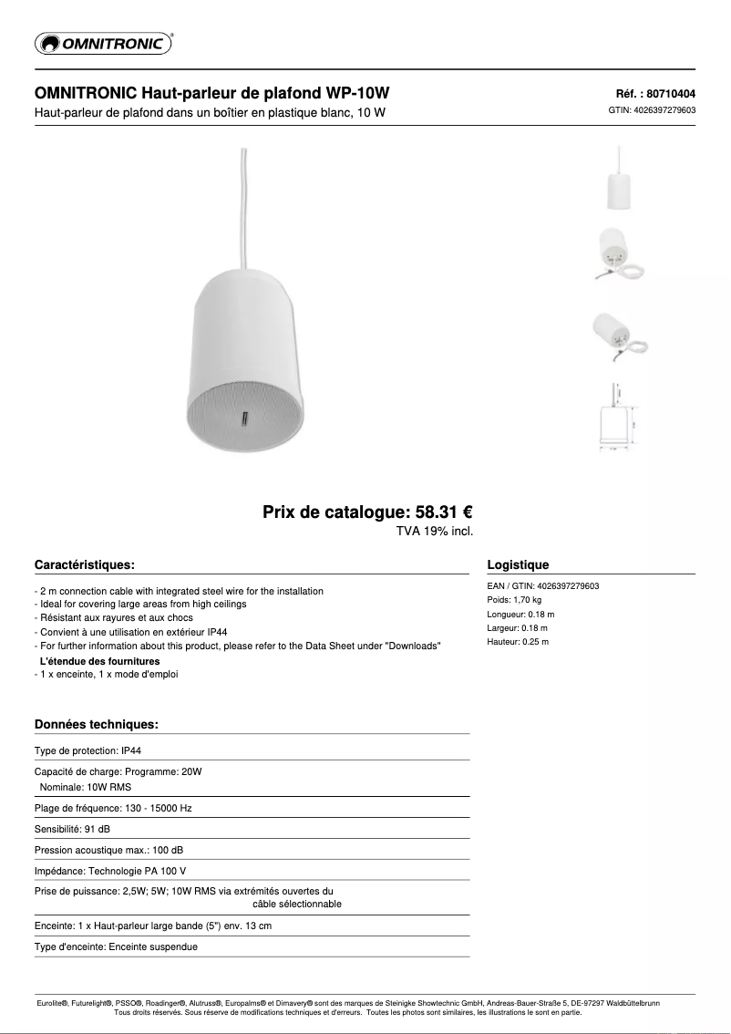 Image de la première page du manuel de l'appareil WP-10W