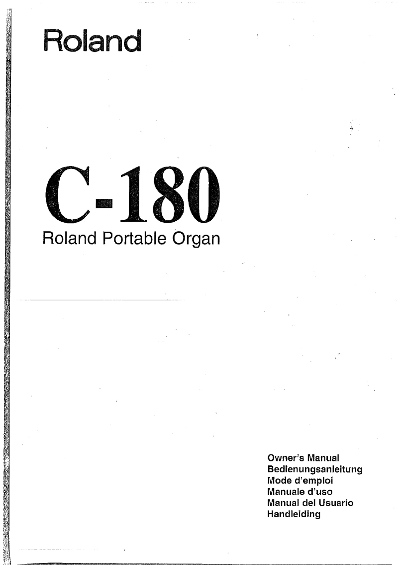 Page n°1 - Manuel utilisateur Roland C-180
