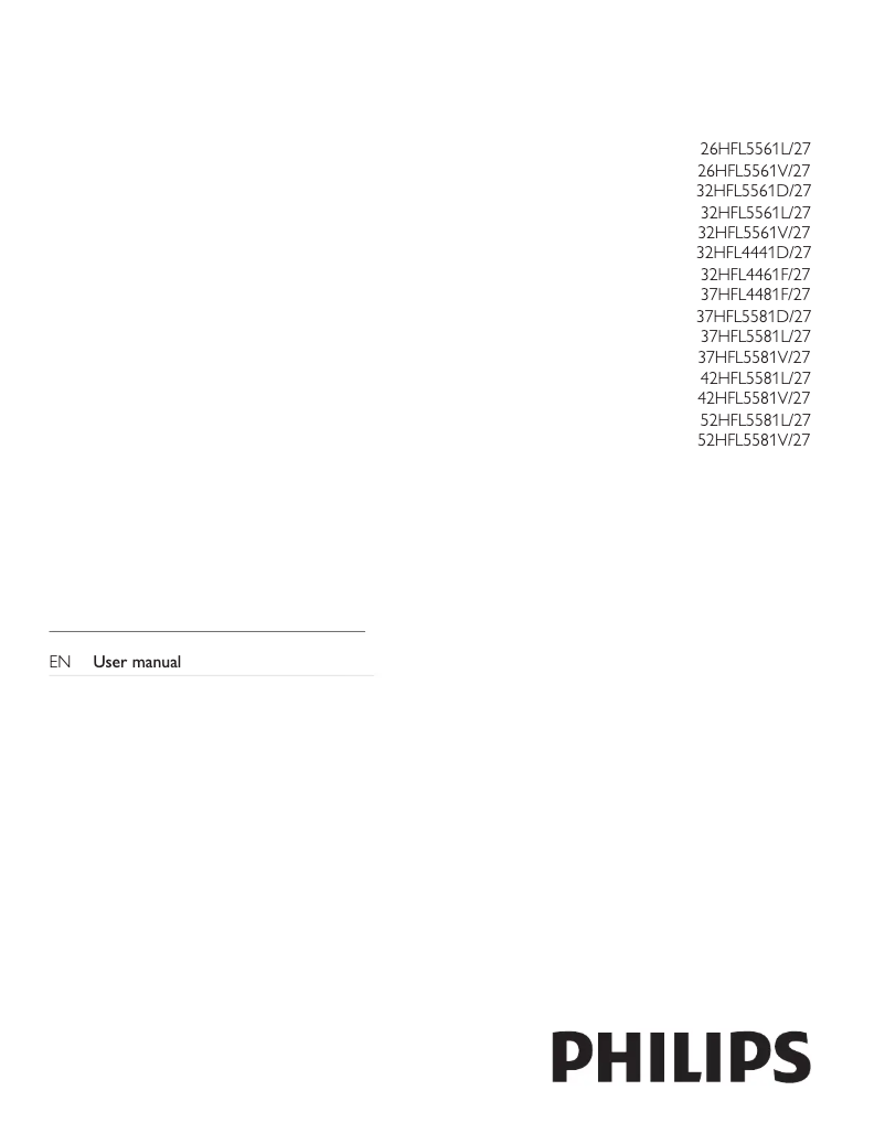 Page 1 de la notice Manuel utilisateur Philips 52HFL5581V