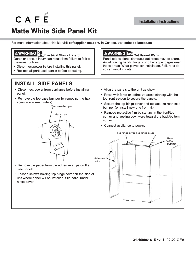 Page 1 de la notice Manuel utilisateur GE Café CKQBLSFNW2