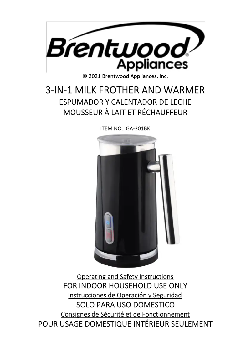 Página 1 del manual Manual de usuario Brentwood GA-301BK