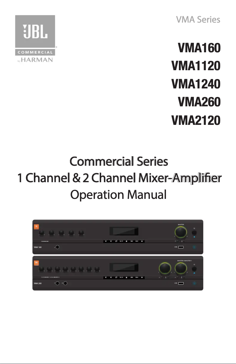 Page n°1 - Manuel utilisateur JBL VMA1240