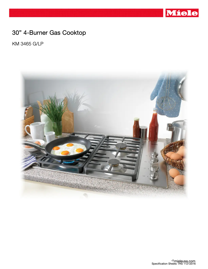Page 1 de la notice Fiche technique Miele KM 3465 LP