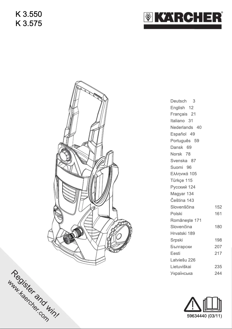Image de la première page du manuel de l'appareil K 3.550 EU
