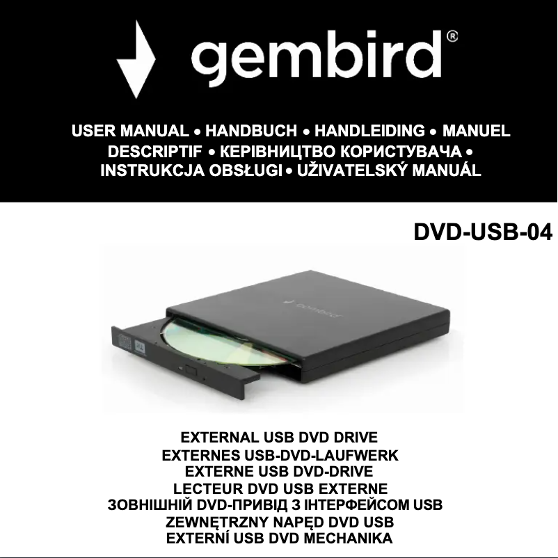 Page 1 de la notice Manuel utilisateur Gembird DVD-USB-04