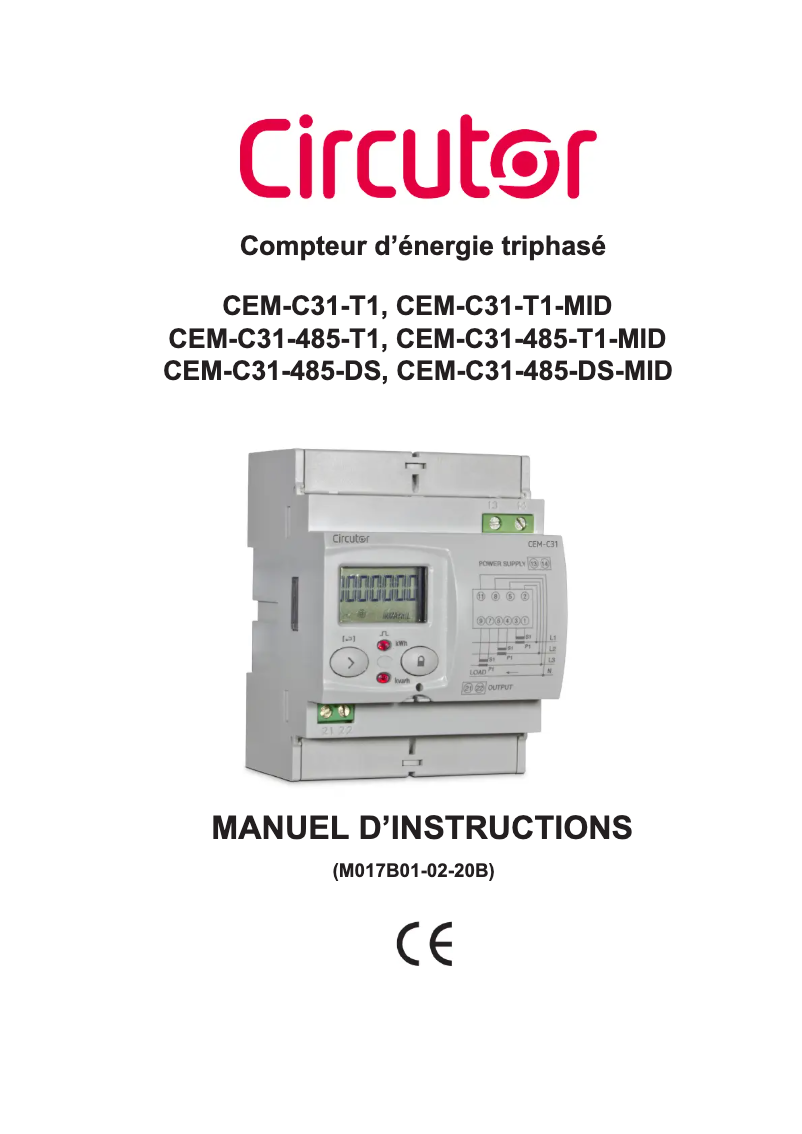 Page 1 de la notice Manuel utilisateur CIRCUTOR CEM-C31-485-T1