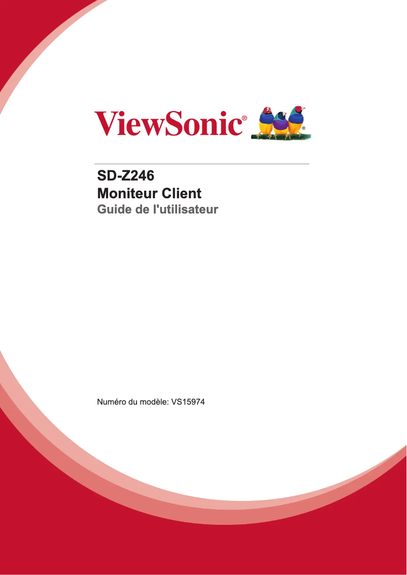 Page n°1 - Manuel utilisateur Viewsonic SD-Z246