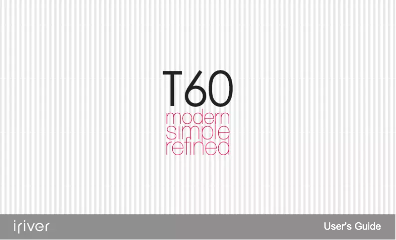 Image de la première page du manuel de l'appareil T60