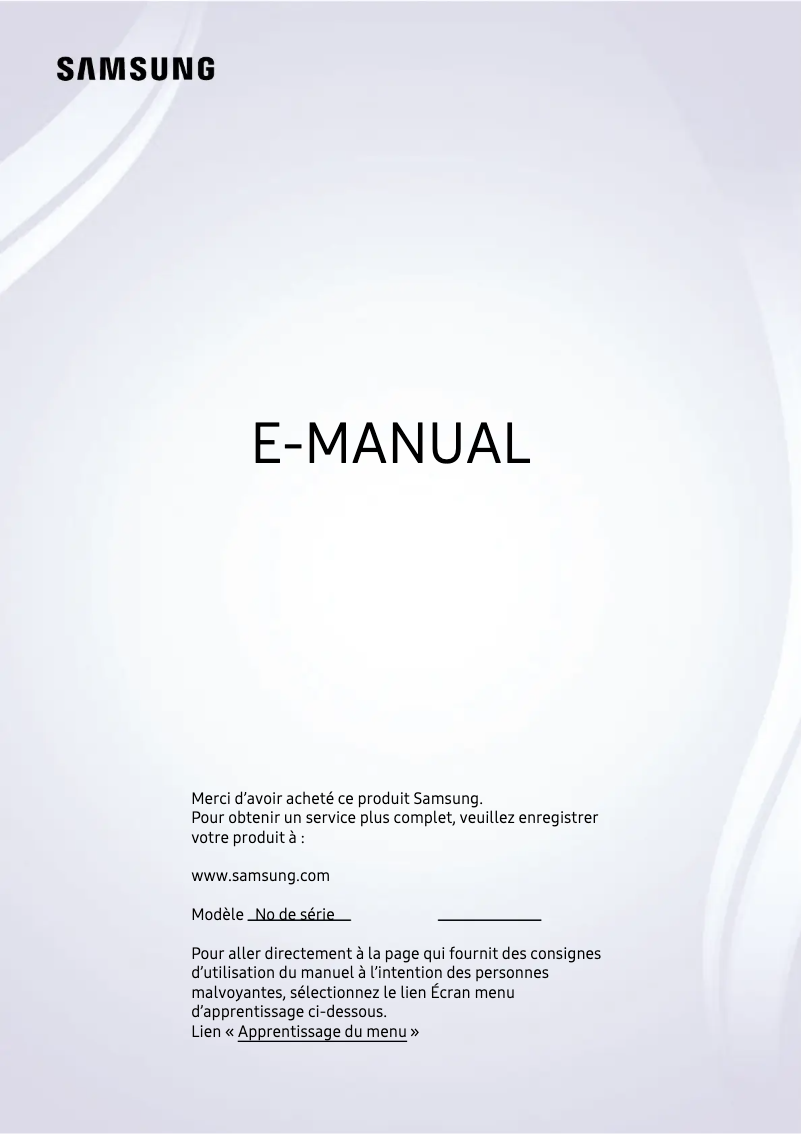 Image de la première page du manuel de l'appareil QN85QN95CAF