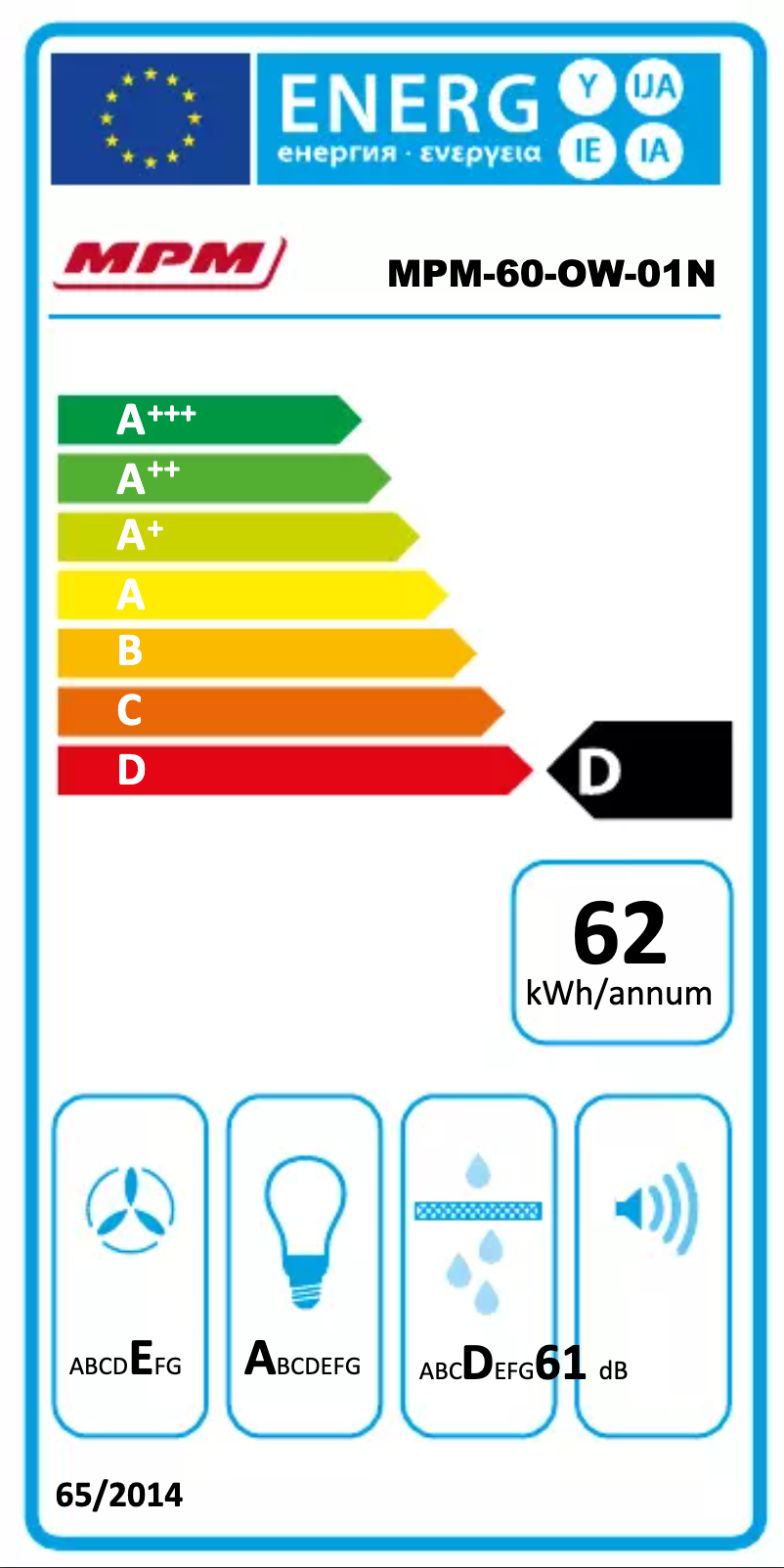 Image de la première page du manuel de l'appareil MPM-60-OW-01N