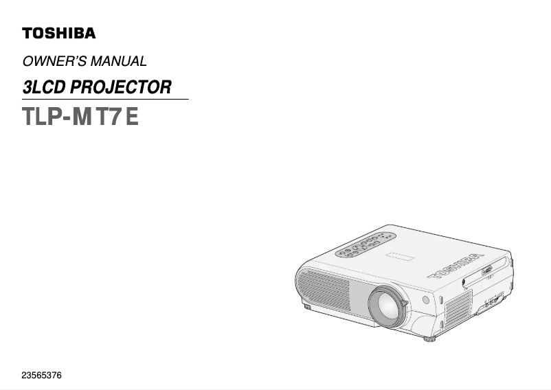 Image de la première page du manuel de l'appareil TLP-MT7E