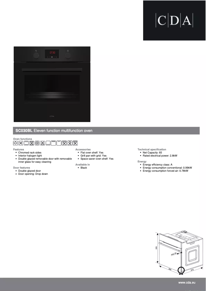 Page n°1 - Fiche technique CDA SC030