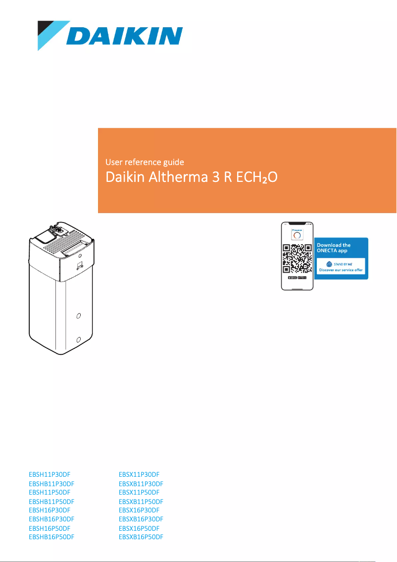 Page 1 de la notice Manuel utilisateur Daikin EBSXB16P50DF
