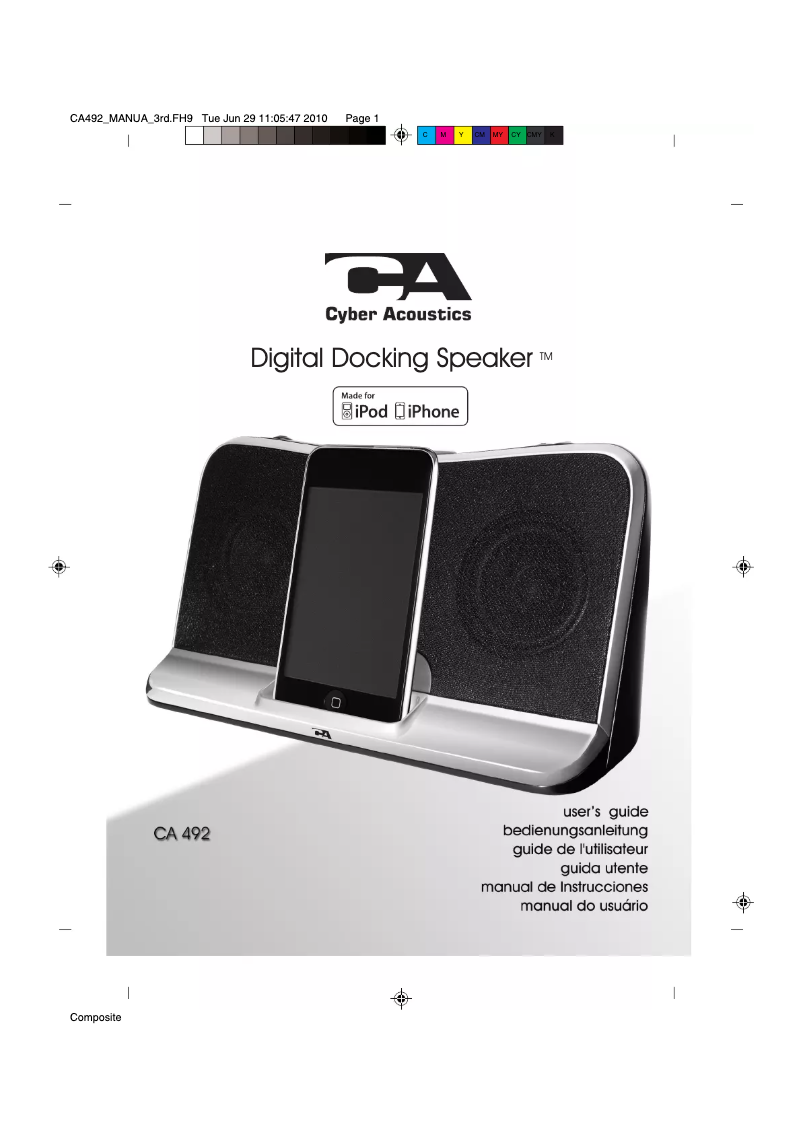 Page 1 de la notice Manuel utilisateur Cyber Acoustics CA-492