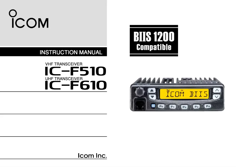 Image de la première page du manuel de l'appareil IC-F510